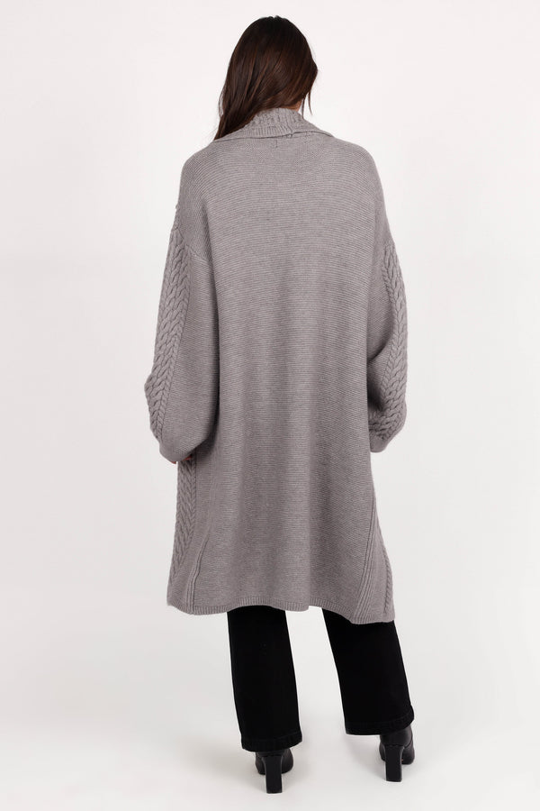 Soma Oversized Open Front Cardigan - Grey