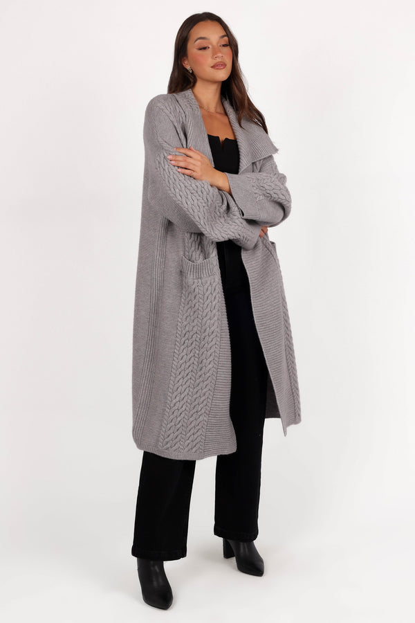 Soma Oversized Open Front Cardigan - Grey