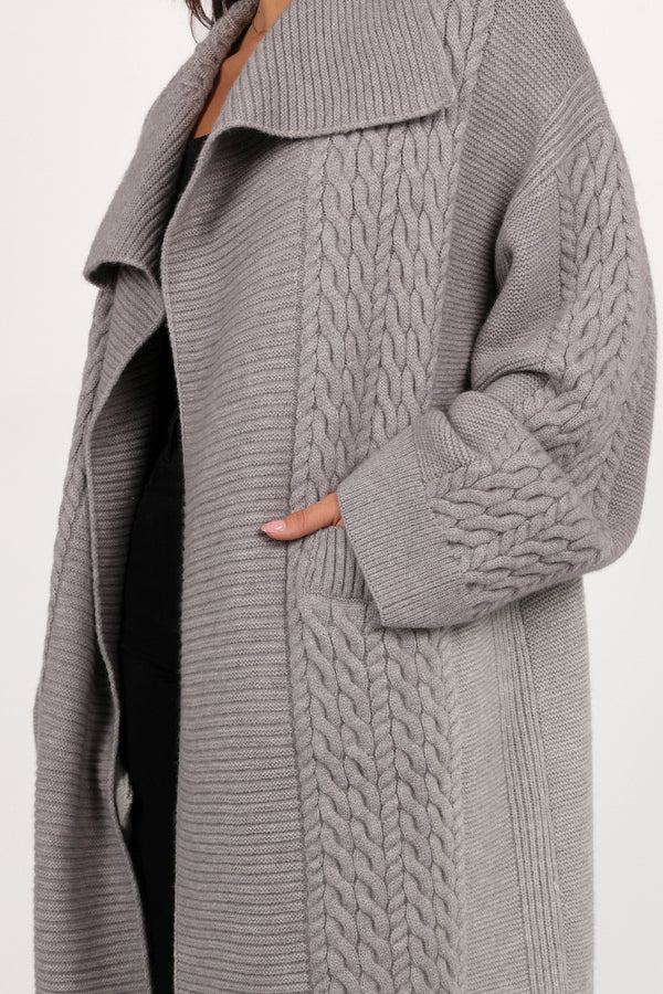 Soma Oversized Open Front Cardigan - Grey