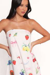 Soph Strapless Maxi Dress - Ciao Bow Print