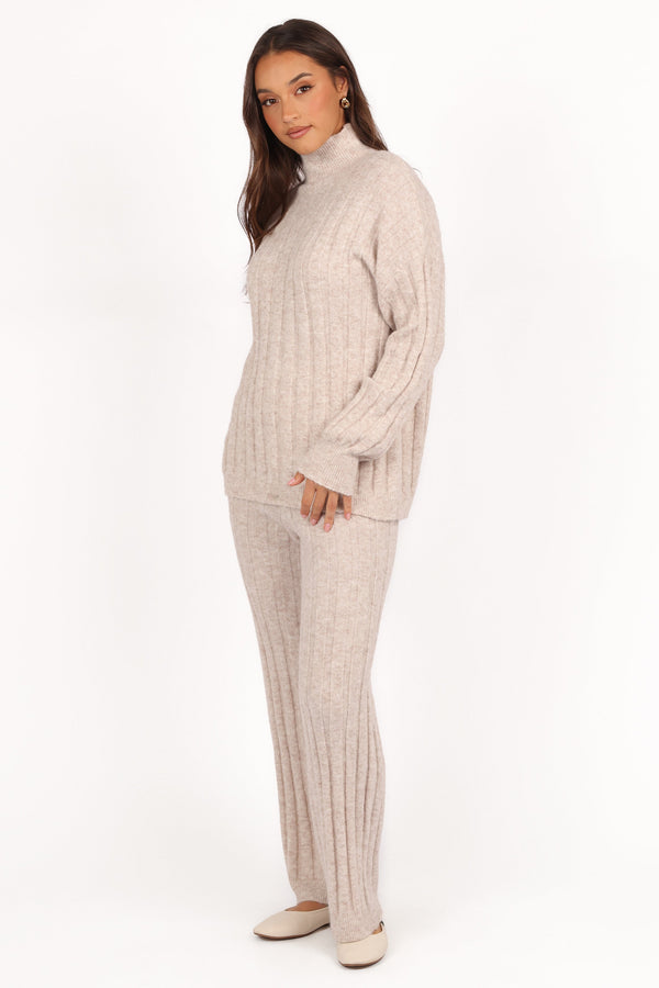 Tahoe Ribbed Knit Set - Beige