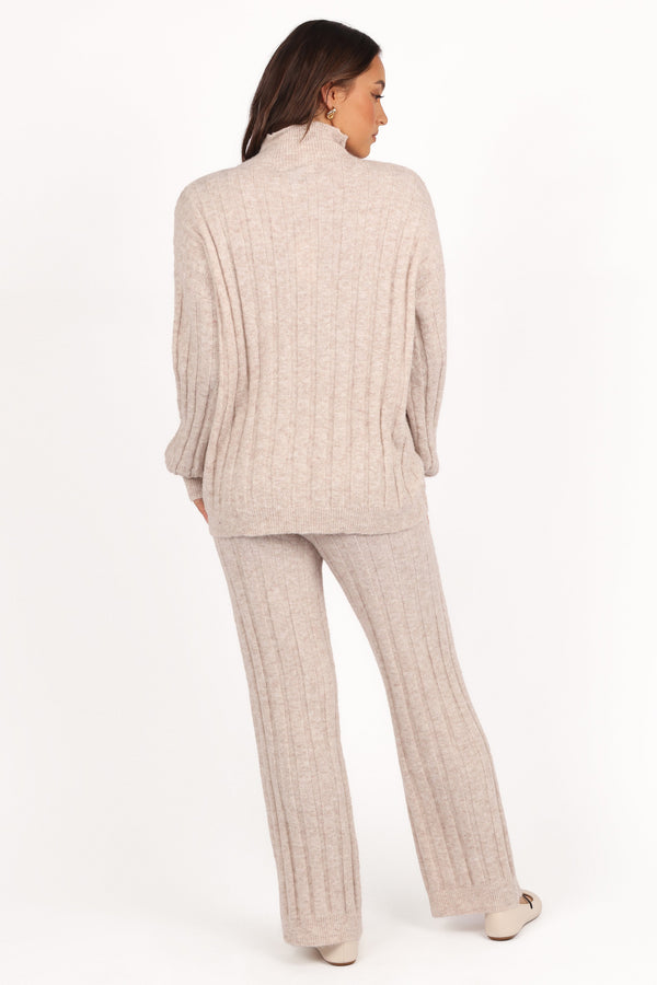 Tahoe Ribbed Knit Set - Beige