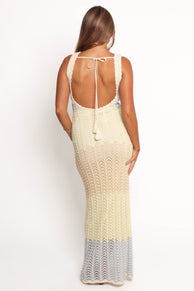 Tanith Maxi Knit Dress - Lime Multi