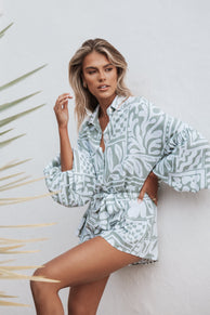 Tansy Romper - Sage Print