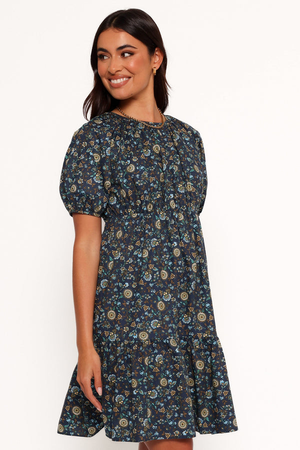 Tasmin Midi Dress - Blue Floral