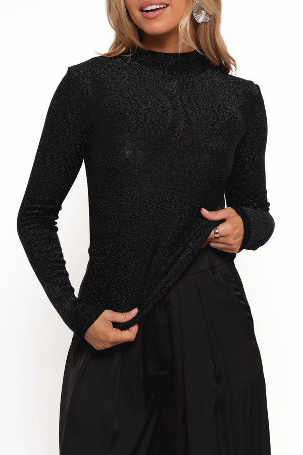 Lovie Turtleneck Top - Black