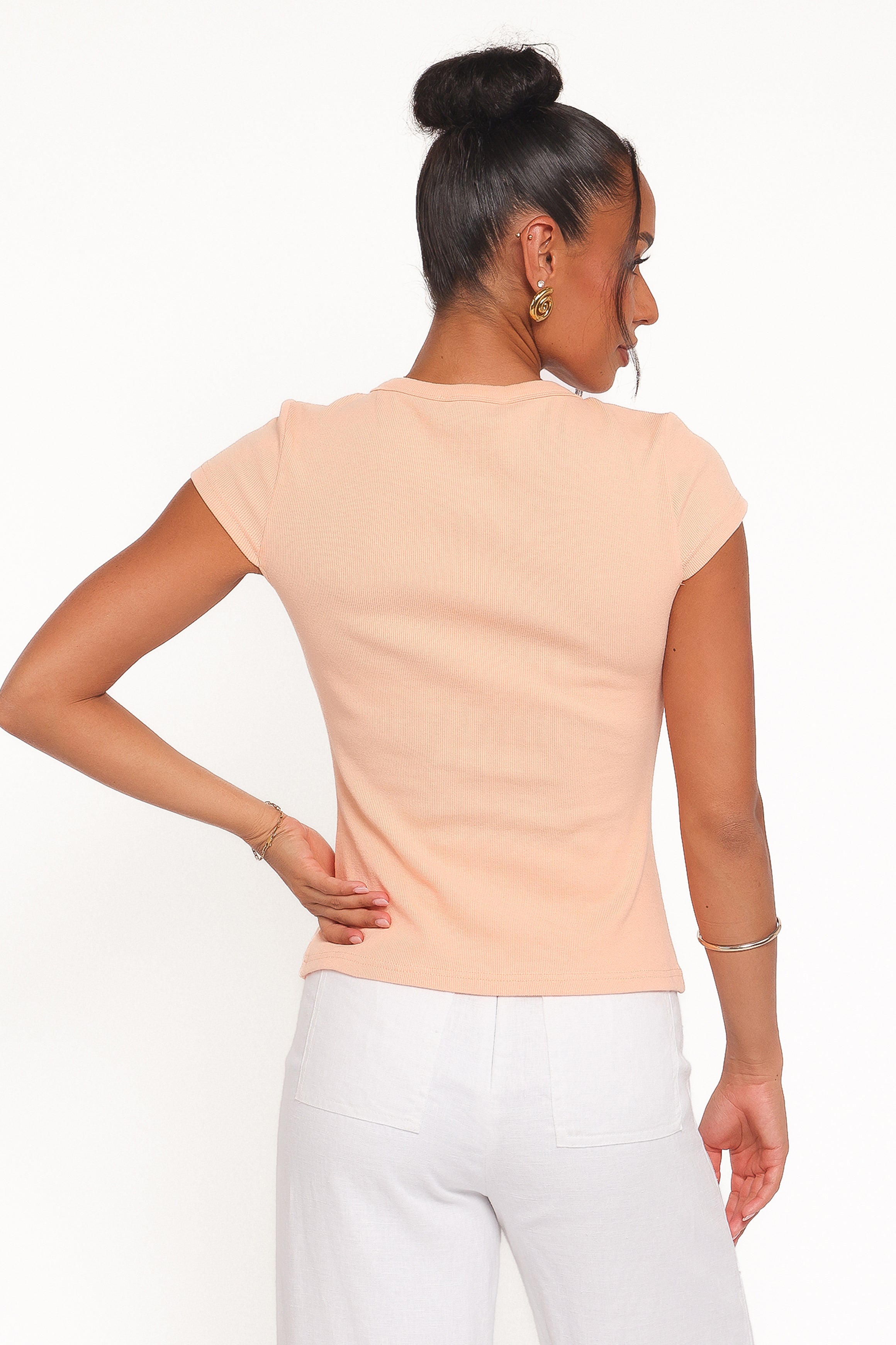 Tatum Asymmetrical Knit Top - Coral