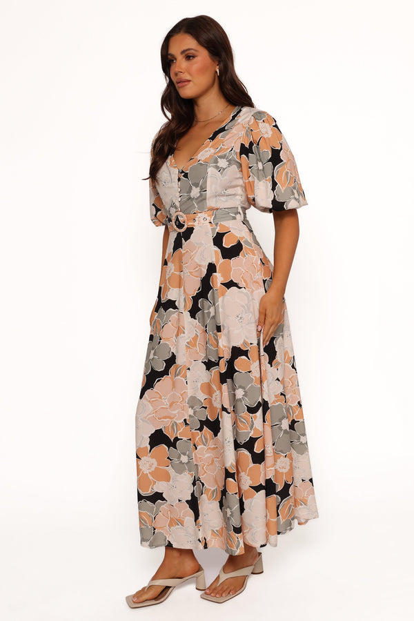 Tiarni Maxi Dress - Black Floral