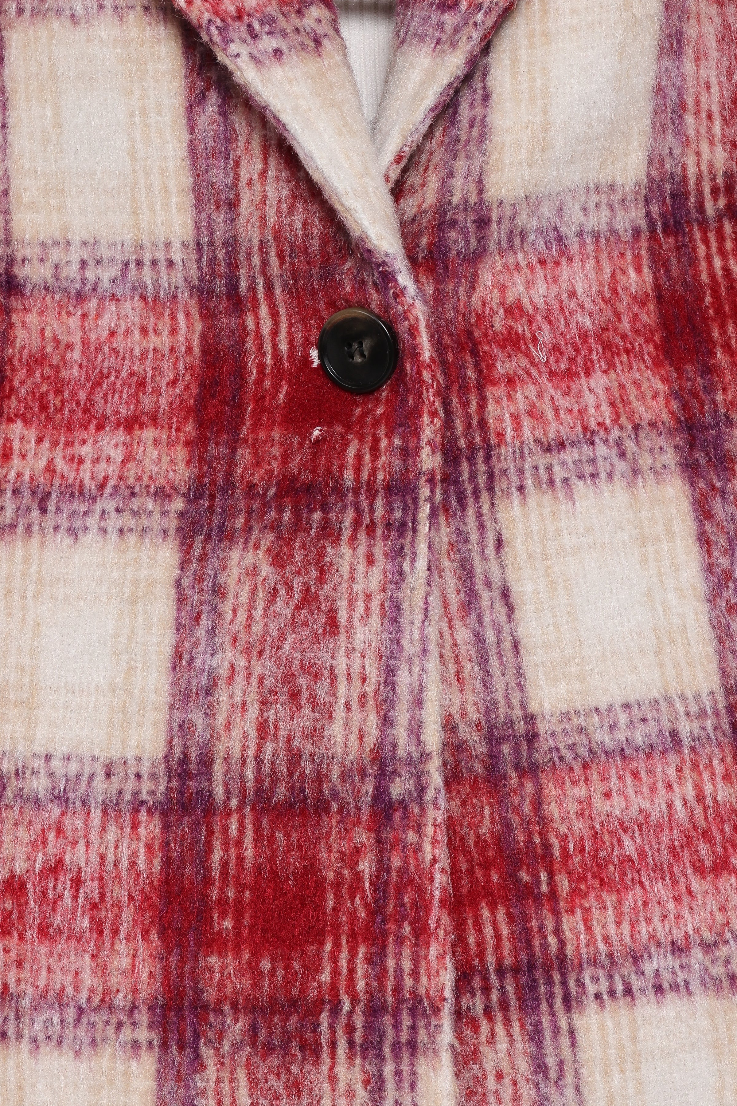 Travistine Long Plaid Coat - Pink