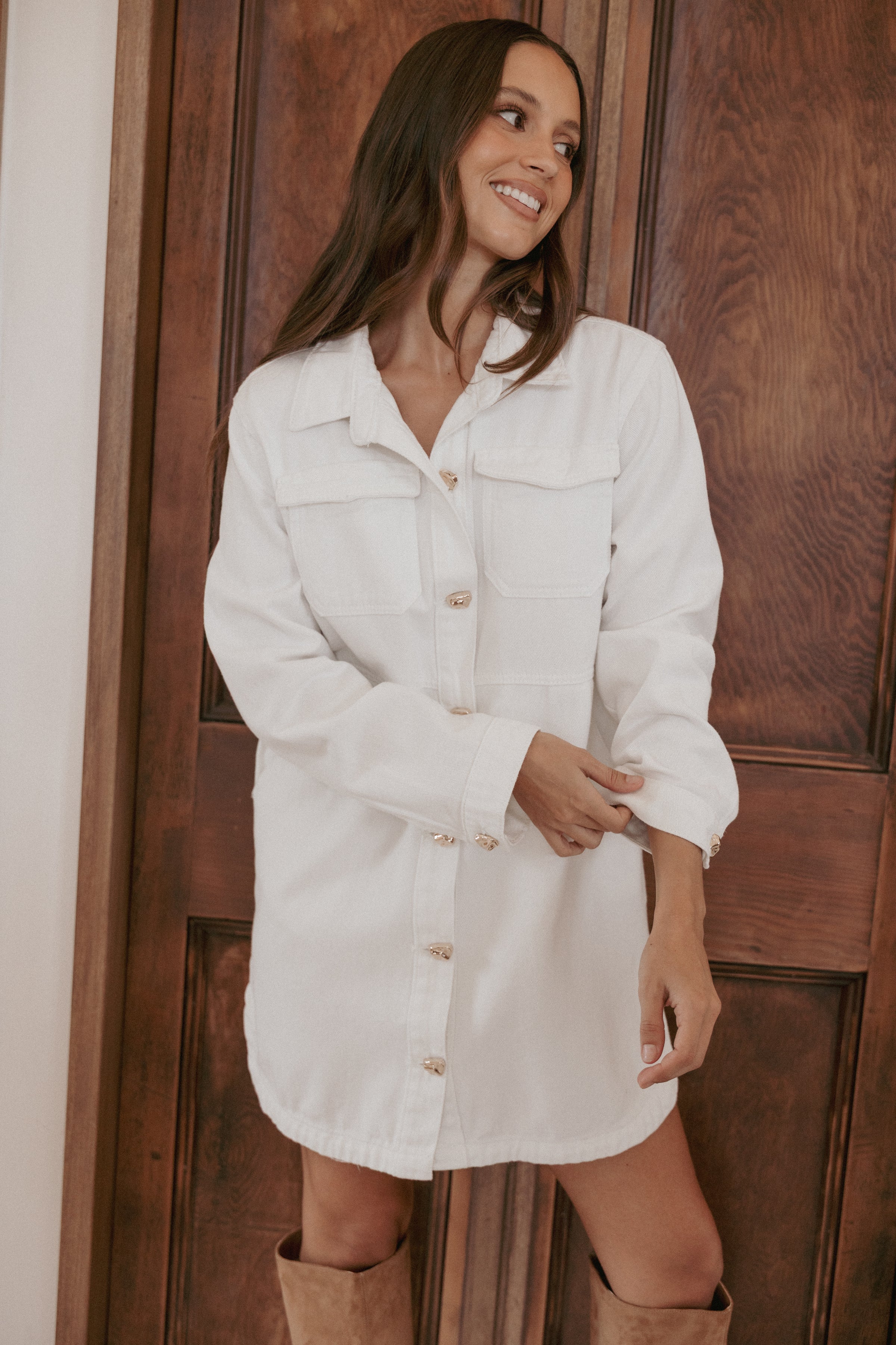 Turner Denim Dress - White Denim