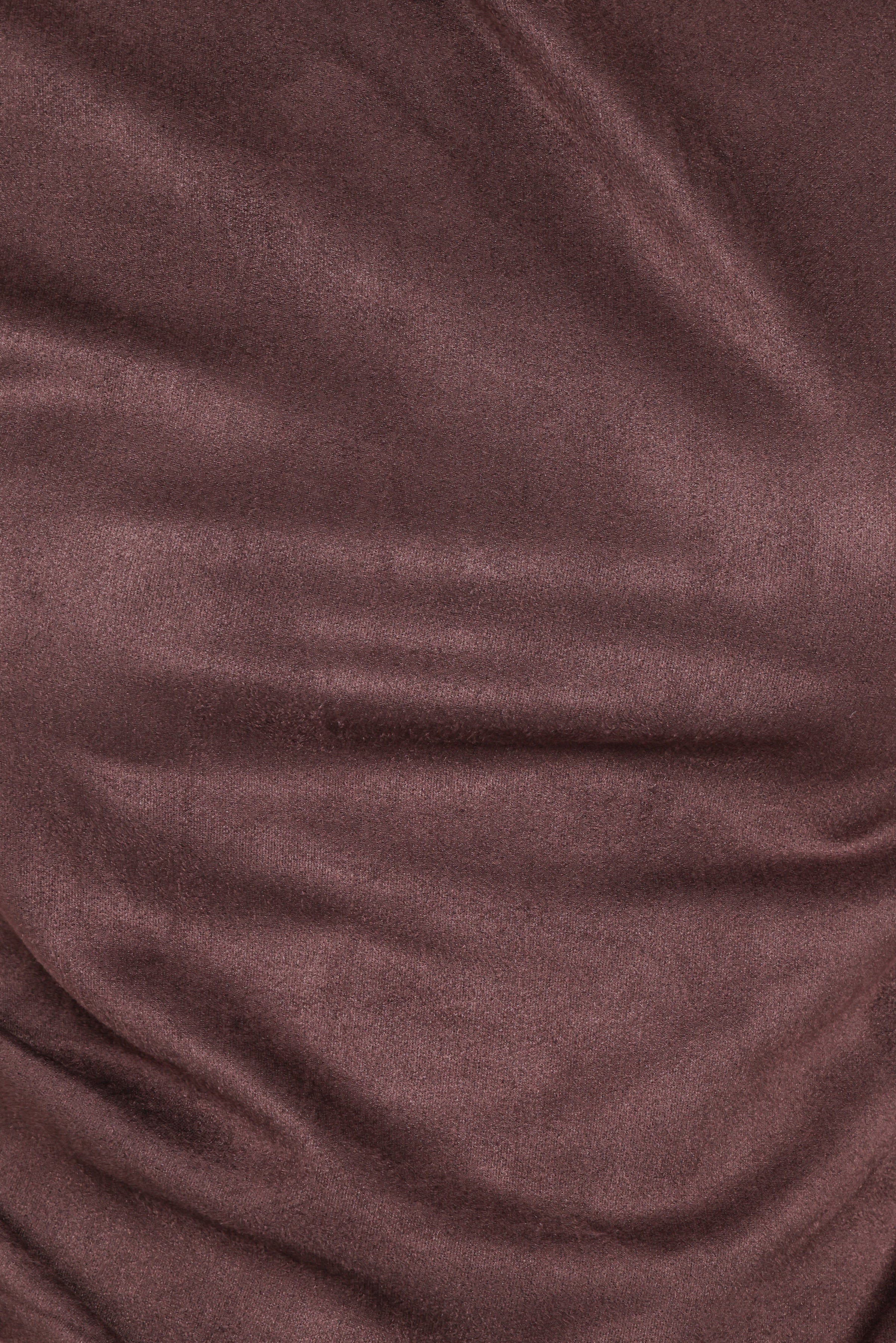 Vaila Faux Suede Off Shoulder Top - Chocolate