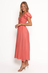 Valeen Midi Dress - Coral