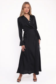 Verna Long Sleeve Maxi Dress - Black
