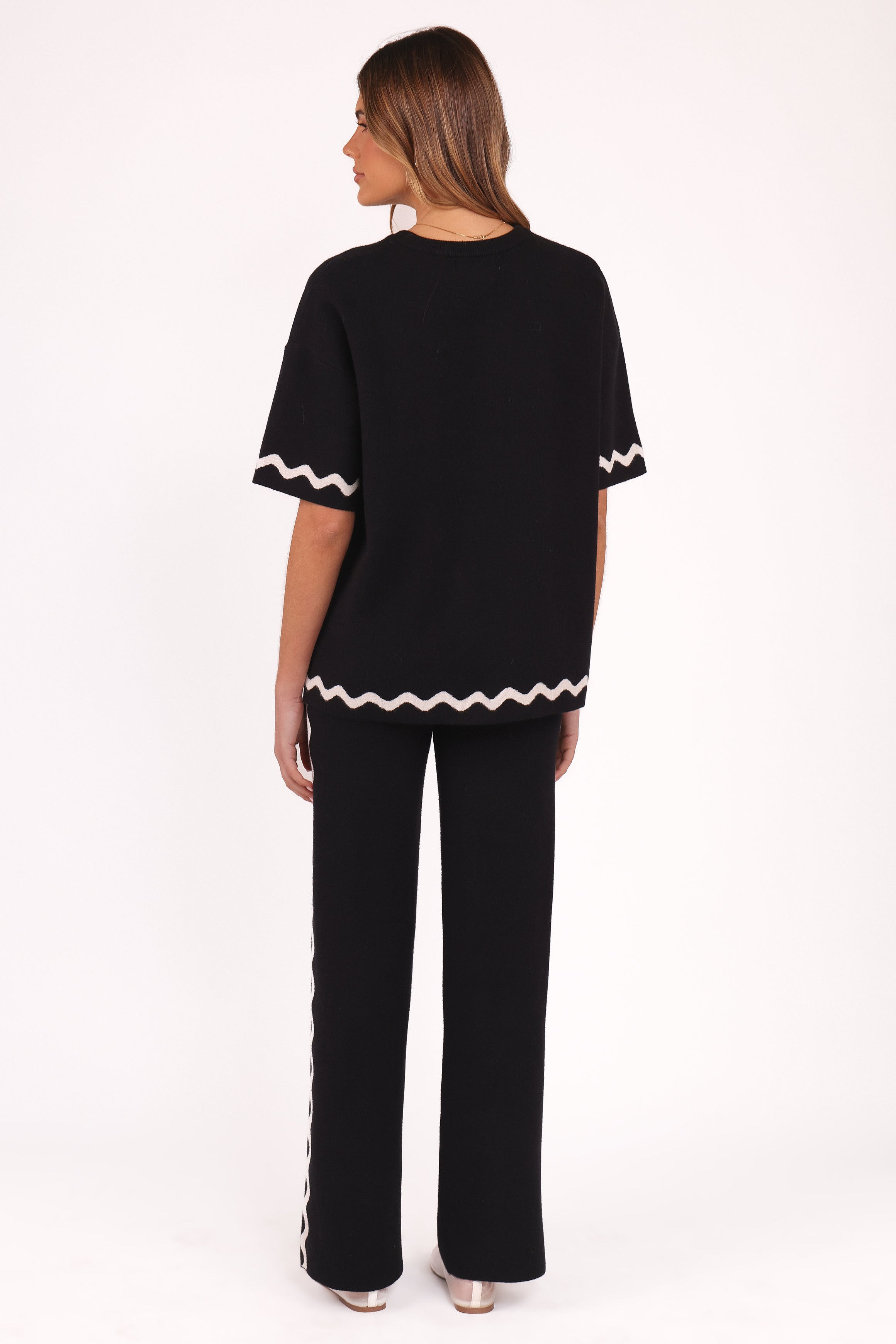 Vespa Knitted Tee - Black White