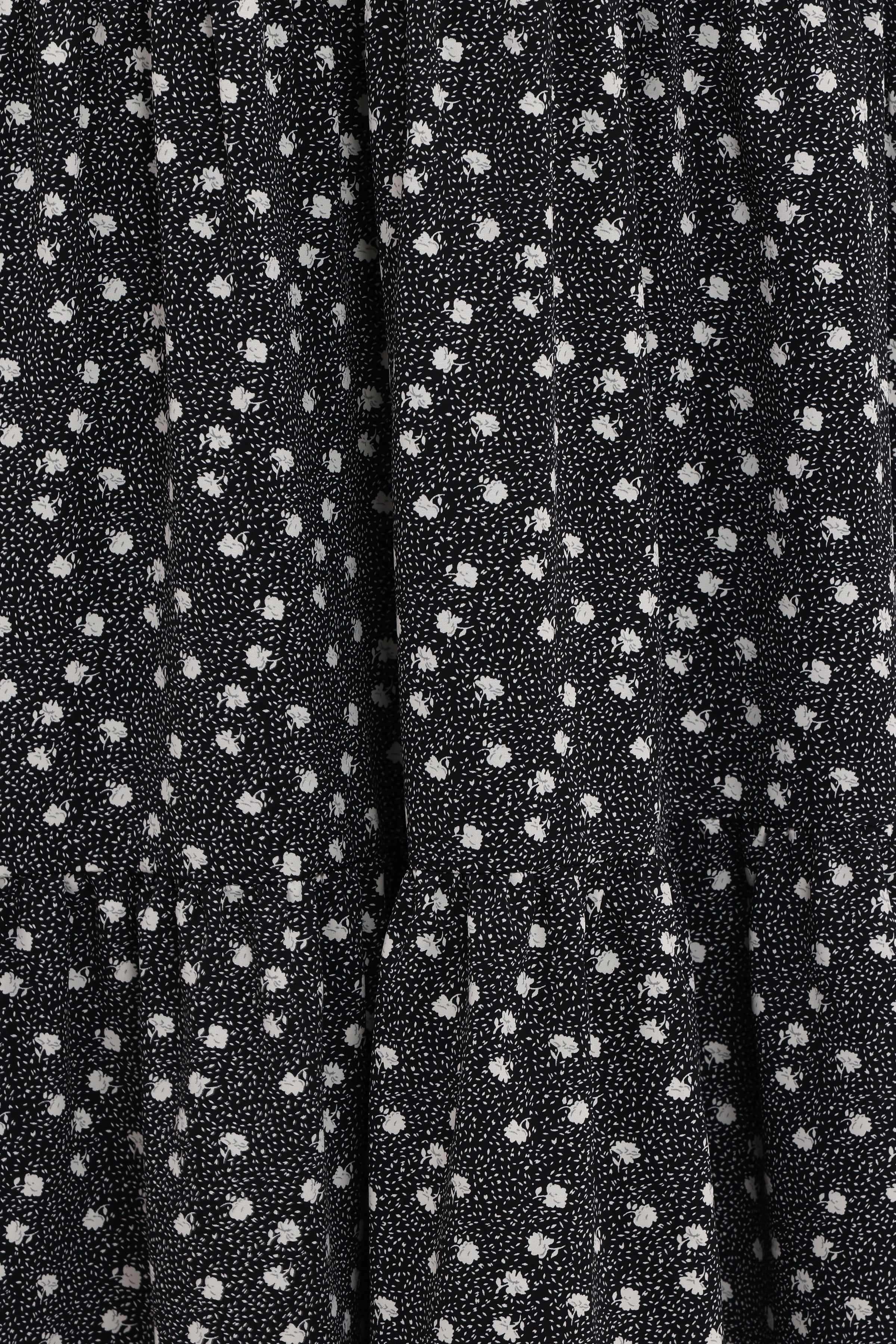 Vincent Tier Maxi Skirt - Black Floral