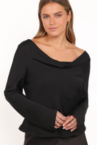 Vinita Long Sleeve Top - Black
