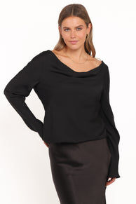 Vinita Long Sleeve Top - Black