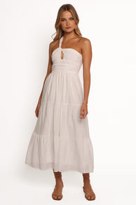 Vinny One Shoulder Maxi Dress - White