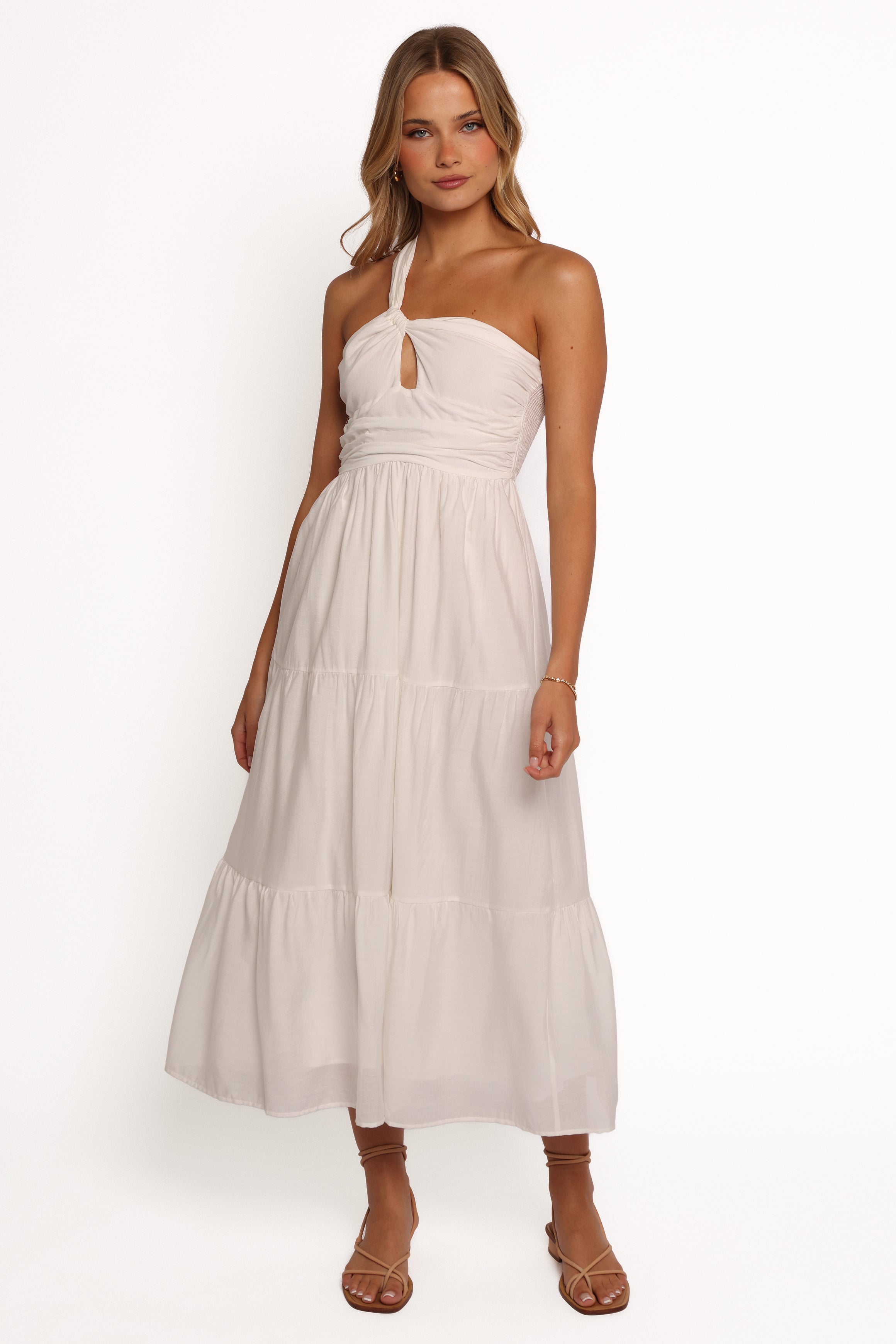 Vinny One Shoulder Maxi Dress - White