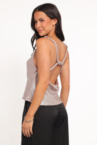 Vita Cowl Neck Cami Top - Champagne