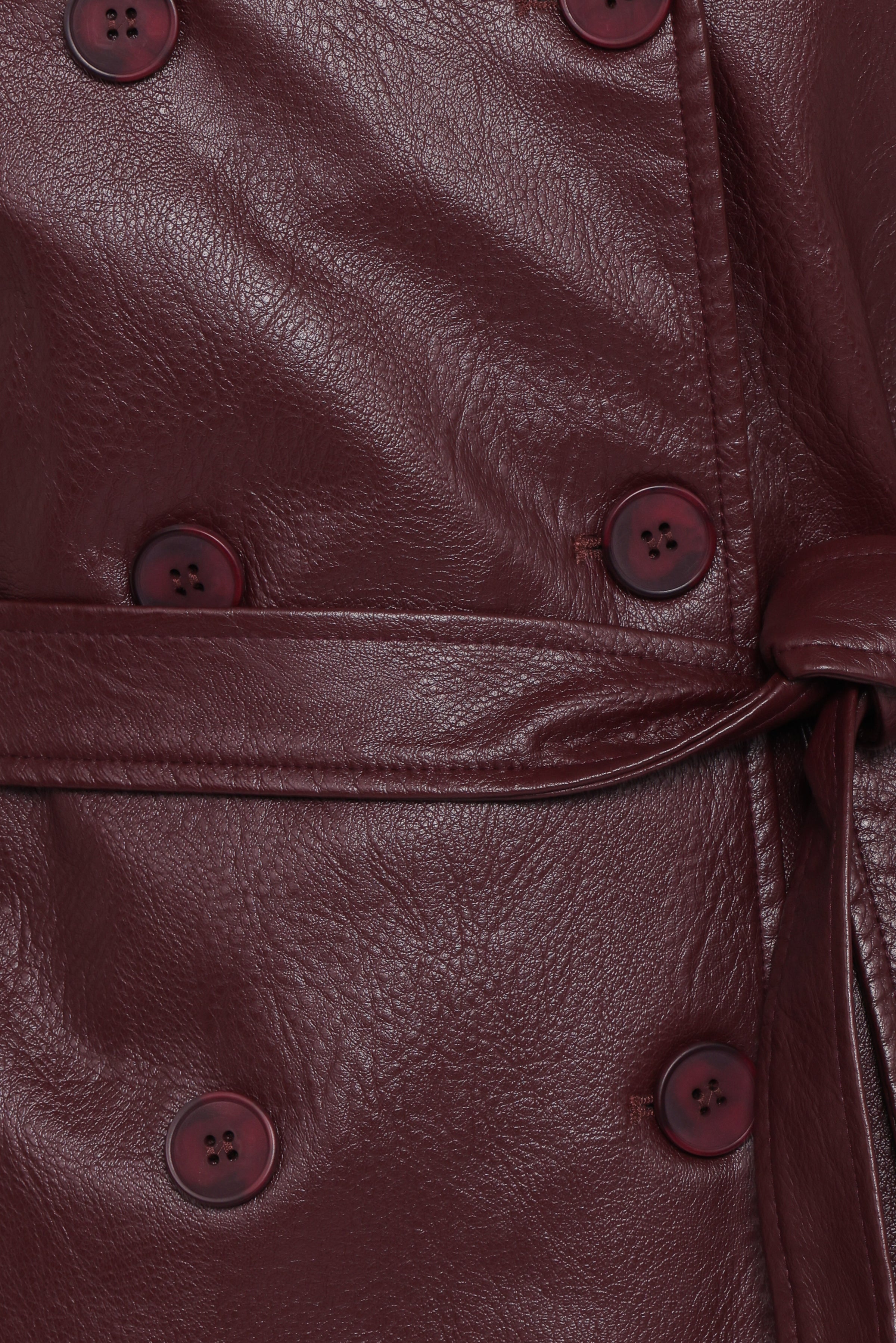 Vita Faux Leather Jacket - Burgundy