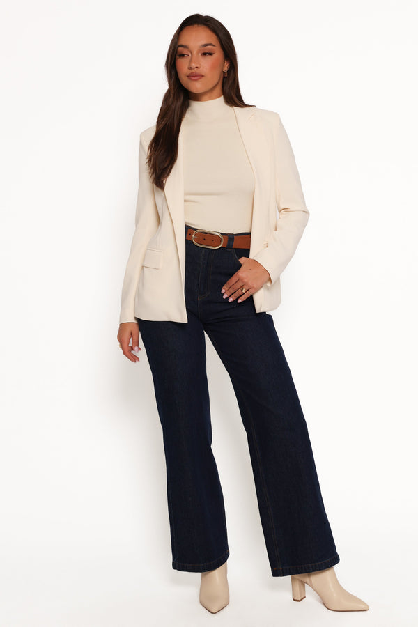 Volina Open Front Blazer - Cream