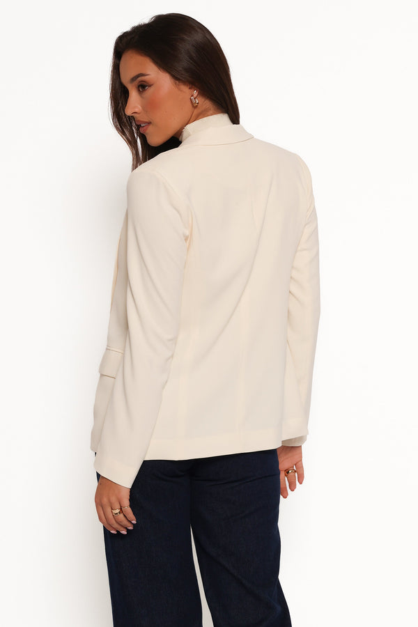 Volina Open Front Blazer - Cream