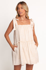 Wells Mini Dress - Tan Swirl