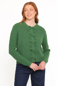 Wilde Bow Front Cardigan - Green