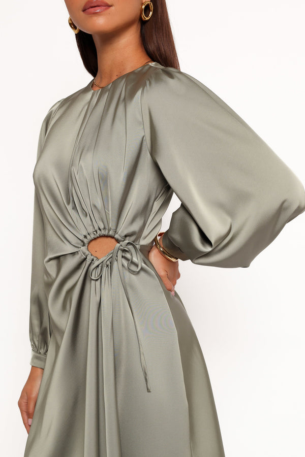 Windsor Long Sleeve Maxi Dress - Olive