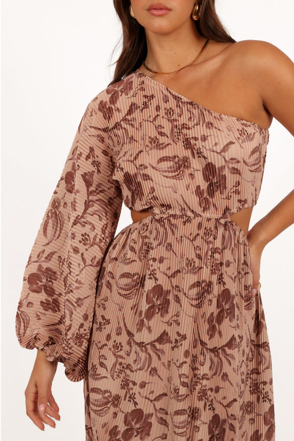 DRESSES @Wren One Shoulder Midi Dress - Wild Orchid