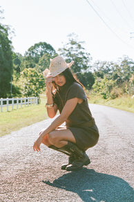 Wright Knit Mini Dress - Chocolate Brown