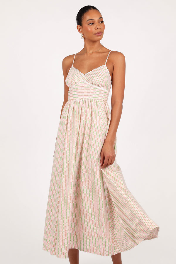 Yasmin Midi Dress - Wave Stripe