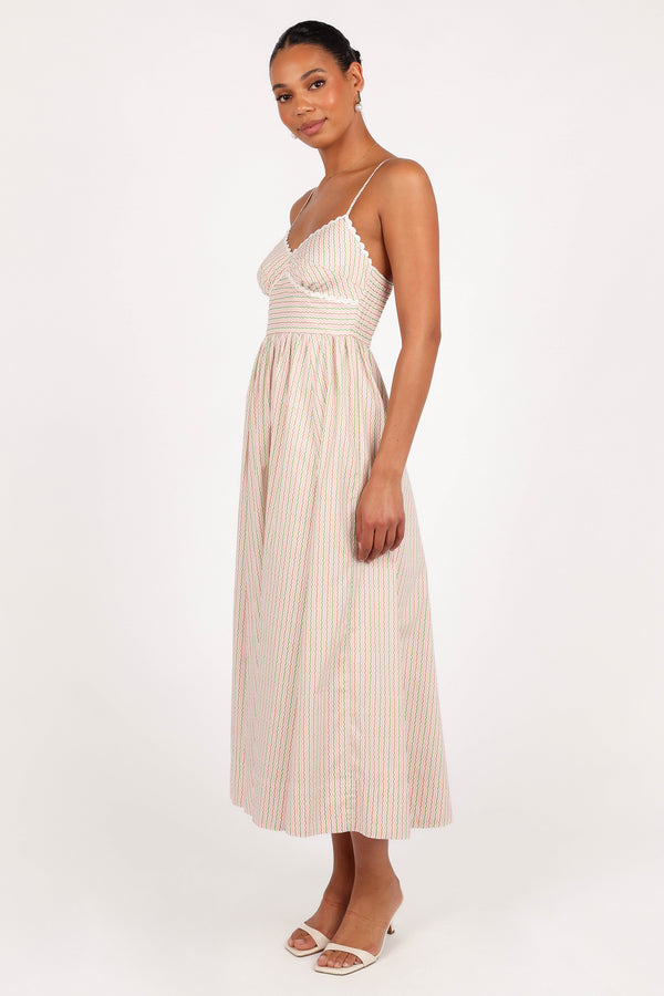 Yasmin Midi Dress - Wave Stripe