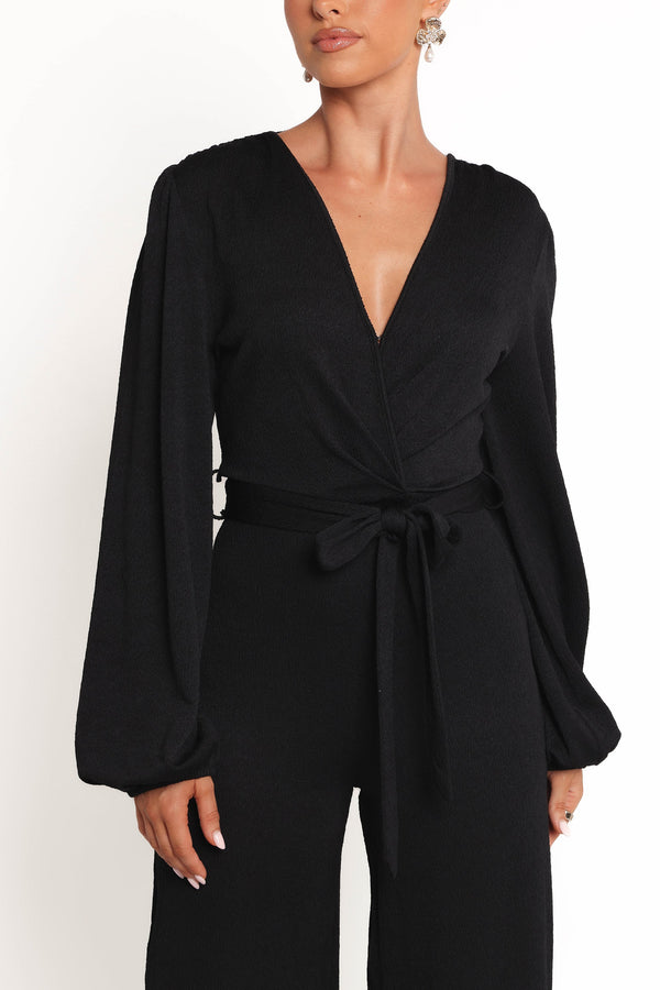 Yelena Long Sleeve Jumpsuit - Black