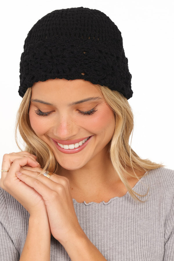 ACCESSORIES Crochet Beanie - Black