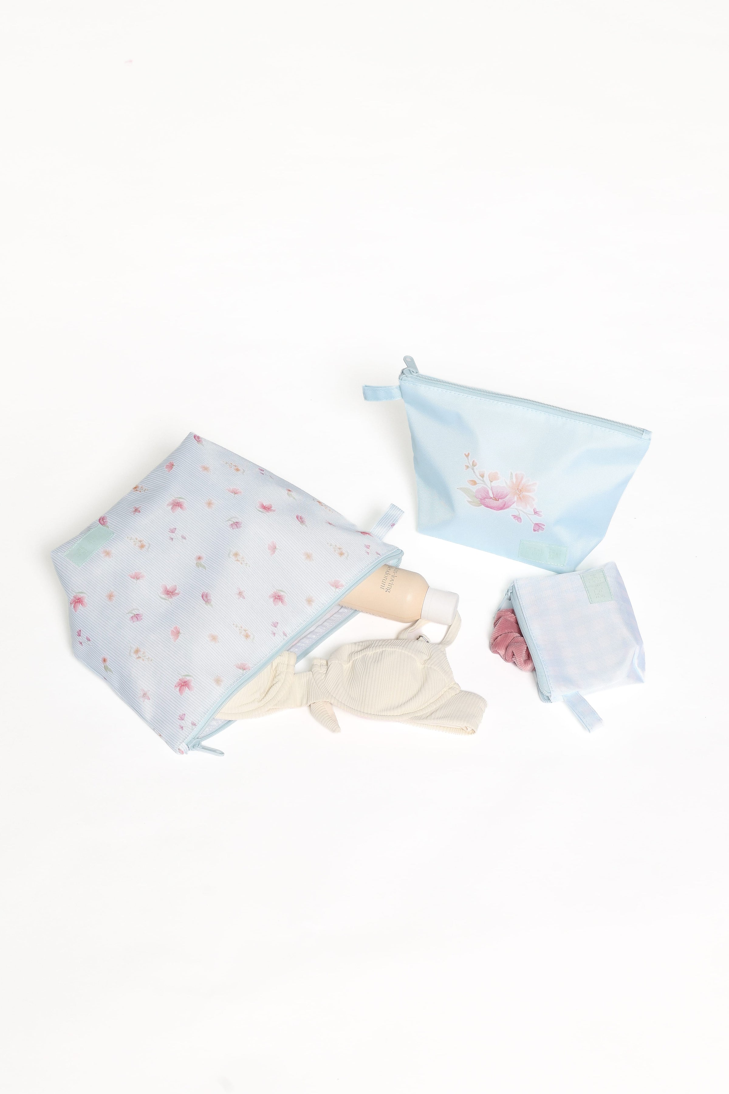 ACCESSORIES Handy Pouch Trio - Blue Garden Stripe