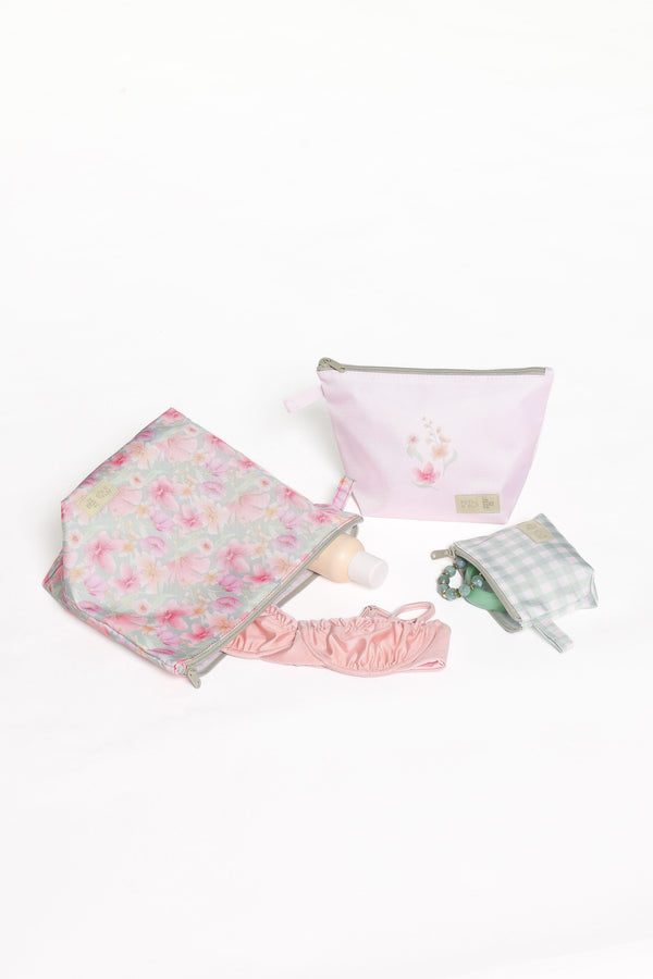 ACCESSORIES Handy Pouch Trio - Sage Wildflowers