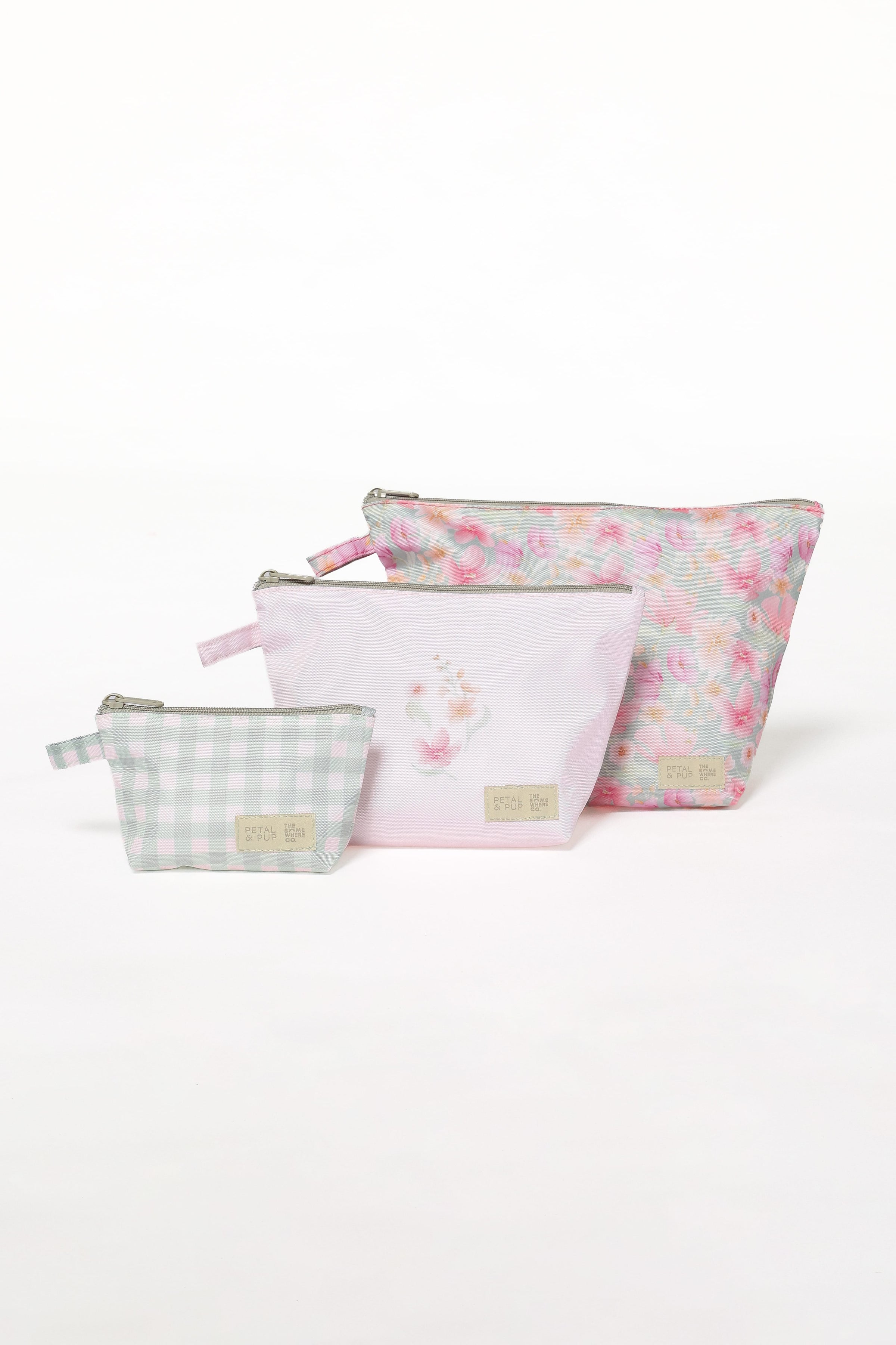ACCESSORIES Handy Pouch Trio - Sage Wildflowers