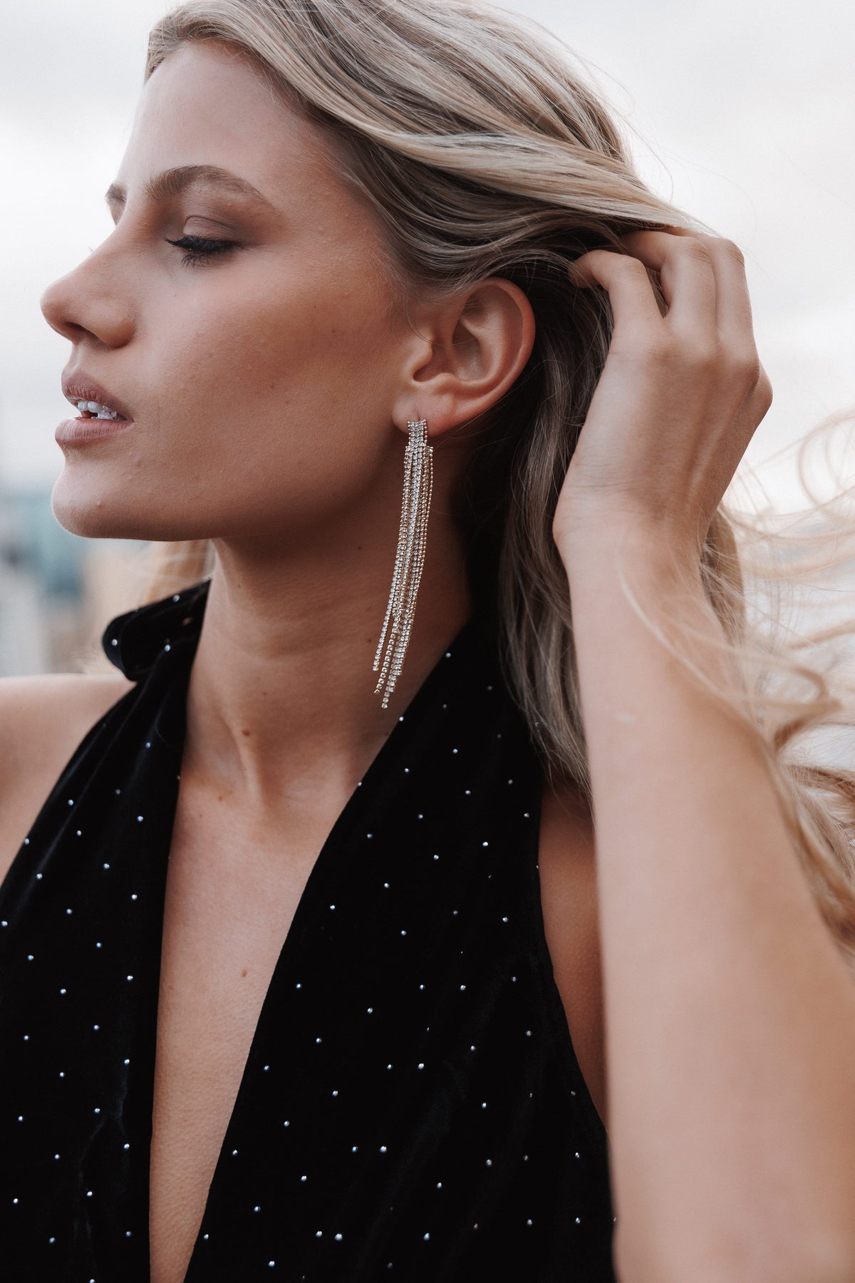ACCESSORIES Marceline Diamante Earrings - Gold