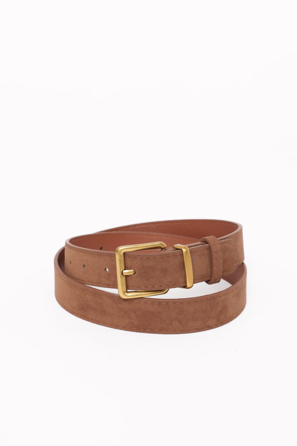 ACCESSORIES Mason Suede Belt - Brown
