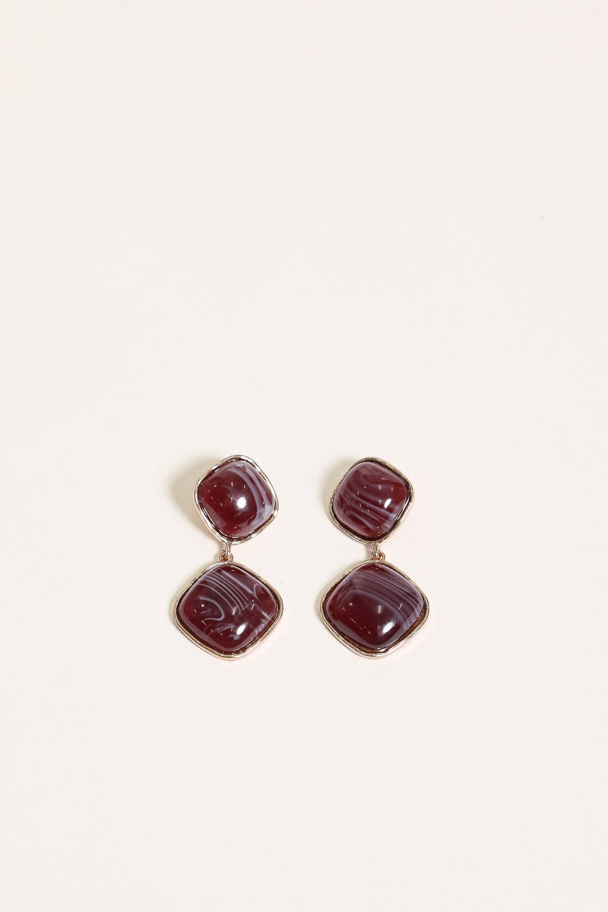 ACCESSORIES Paulina Drop Earrings - Burgundy