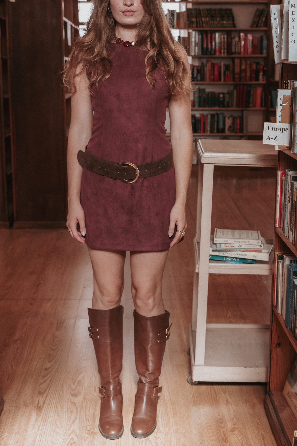 ACCESSORIES Paulina Suede Belt - Chocolate
