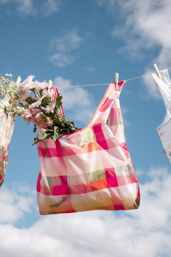 ACCESSORIES Reusable Shopping Bag - Pink Picnic Plaid