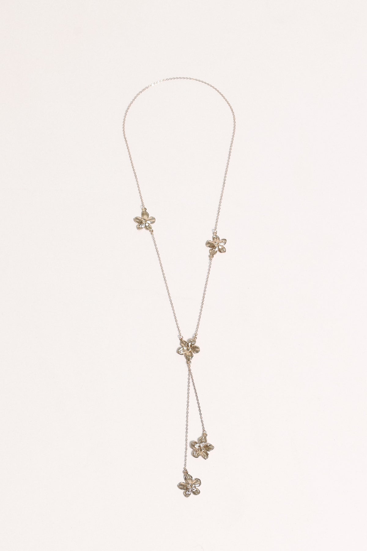 ACCESSORIES Valencia Flower Drop Necklace - Gold