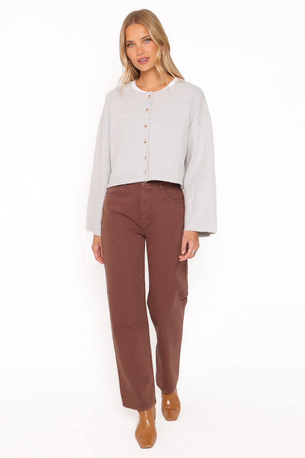 BOTTOMS Ailis Wide Leg Jean - Chocolate
