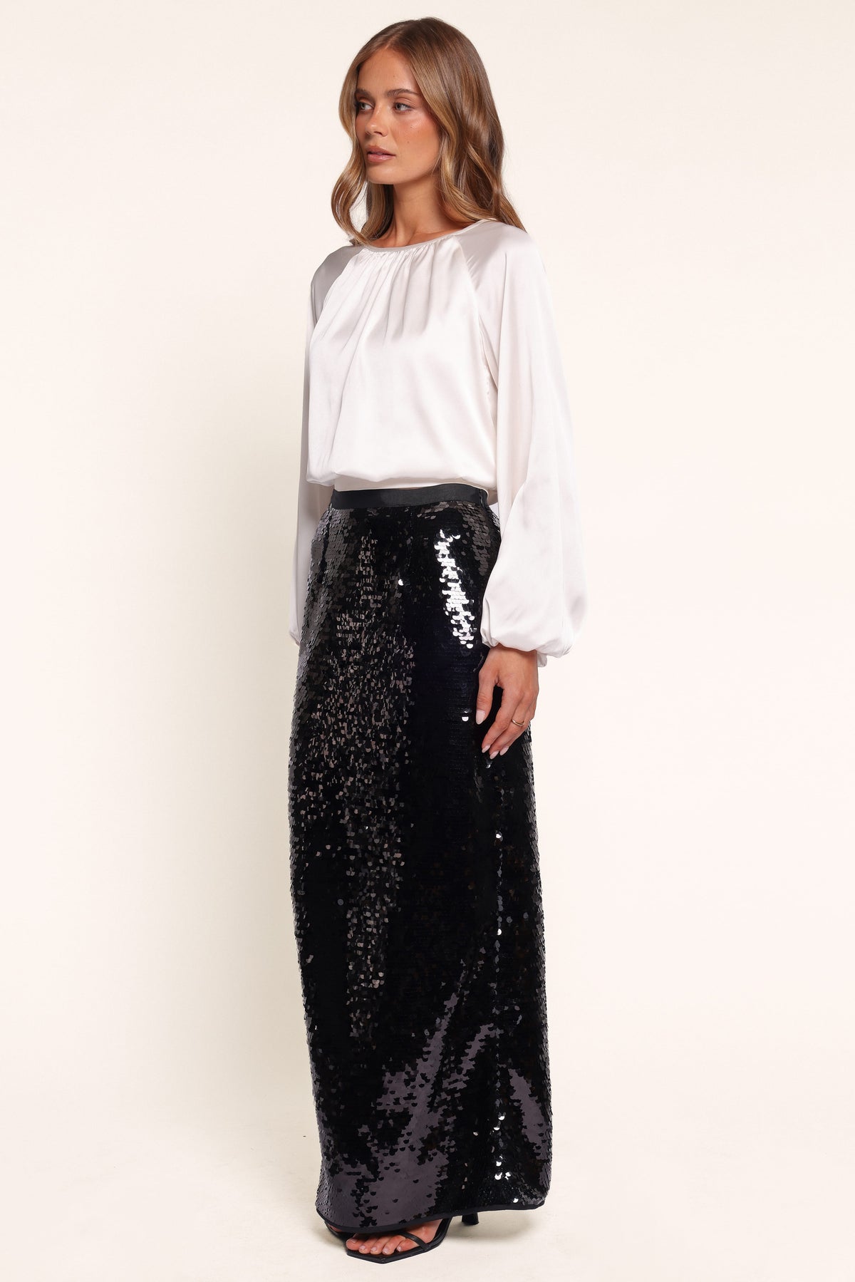 BOTTOMS Alro Column Sequin Skirt - Black
