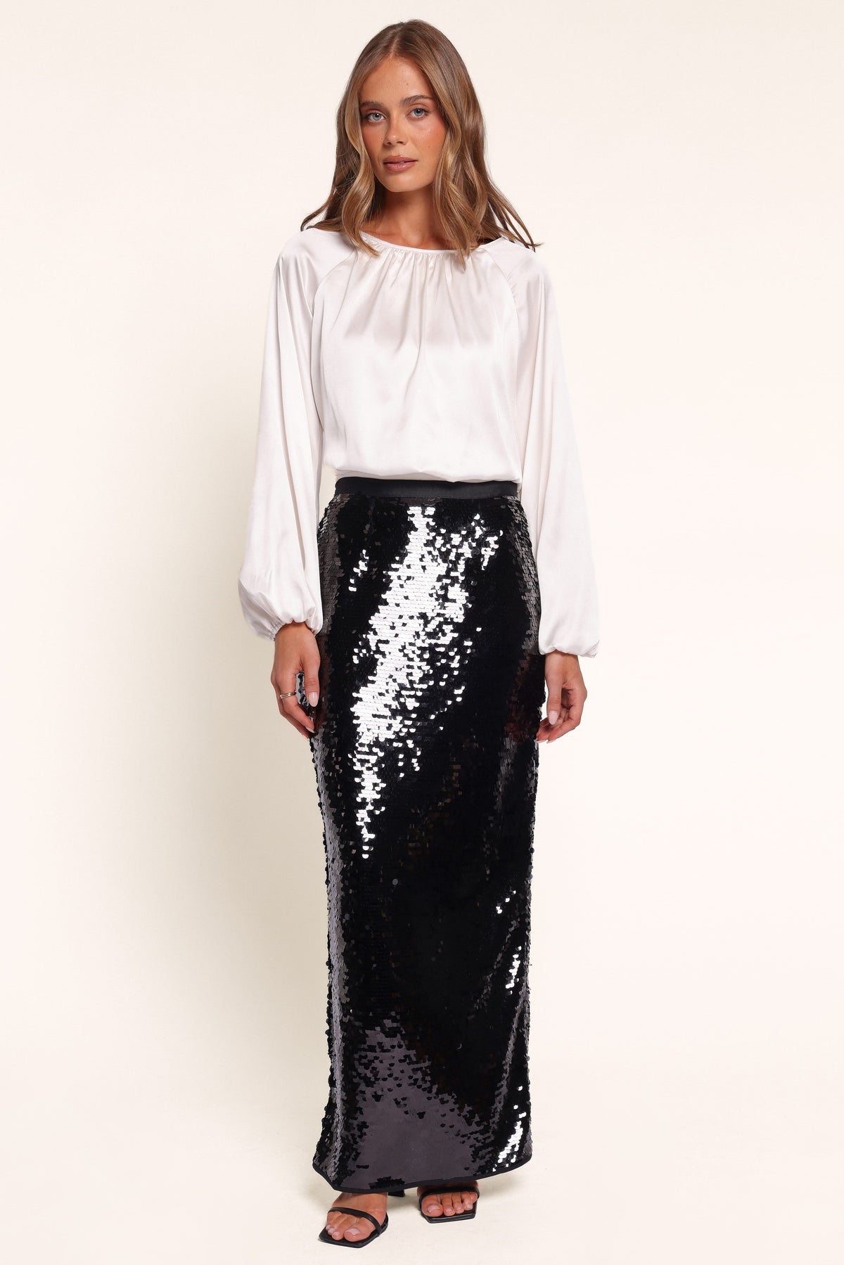 BOTTOMS Alro Column Sequin Skirt - Black
