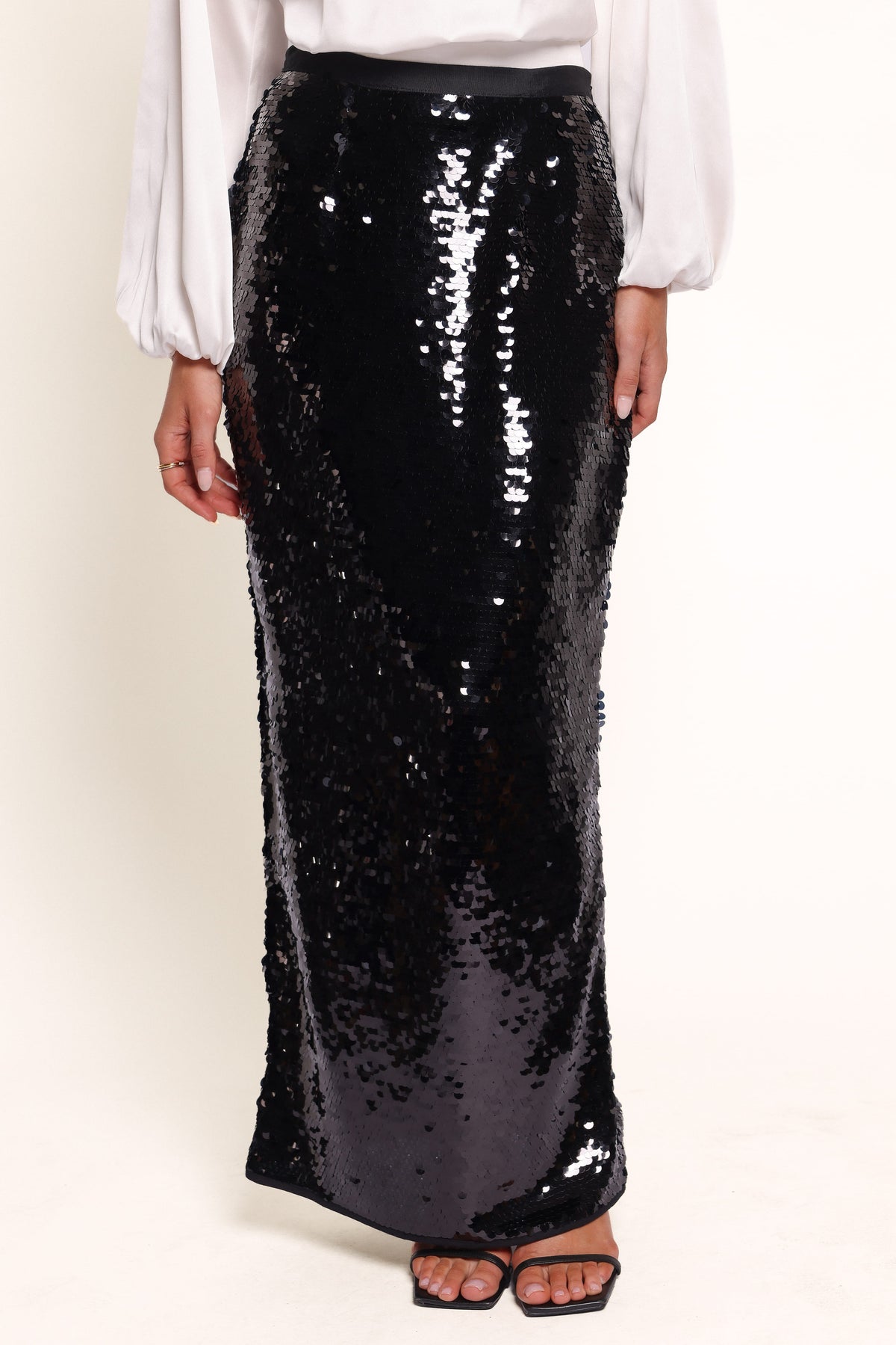 BOTTOMS Alro Column Sequin Skirt - Black