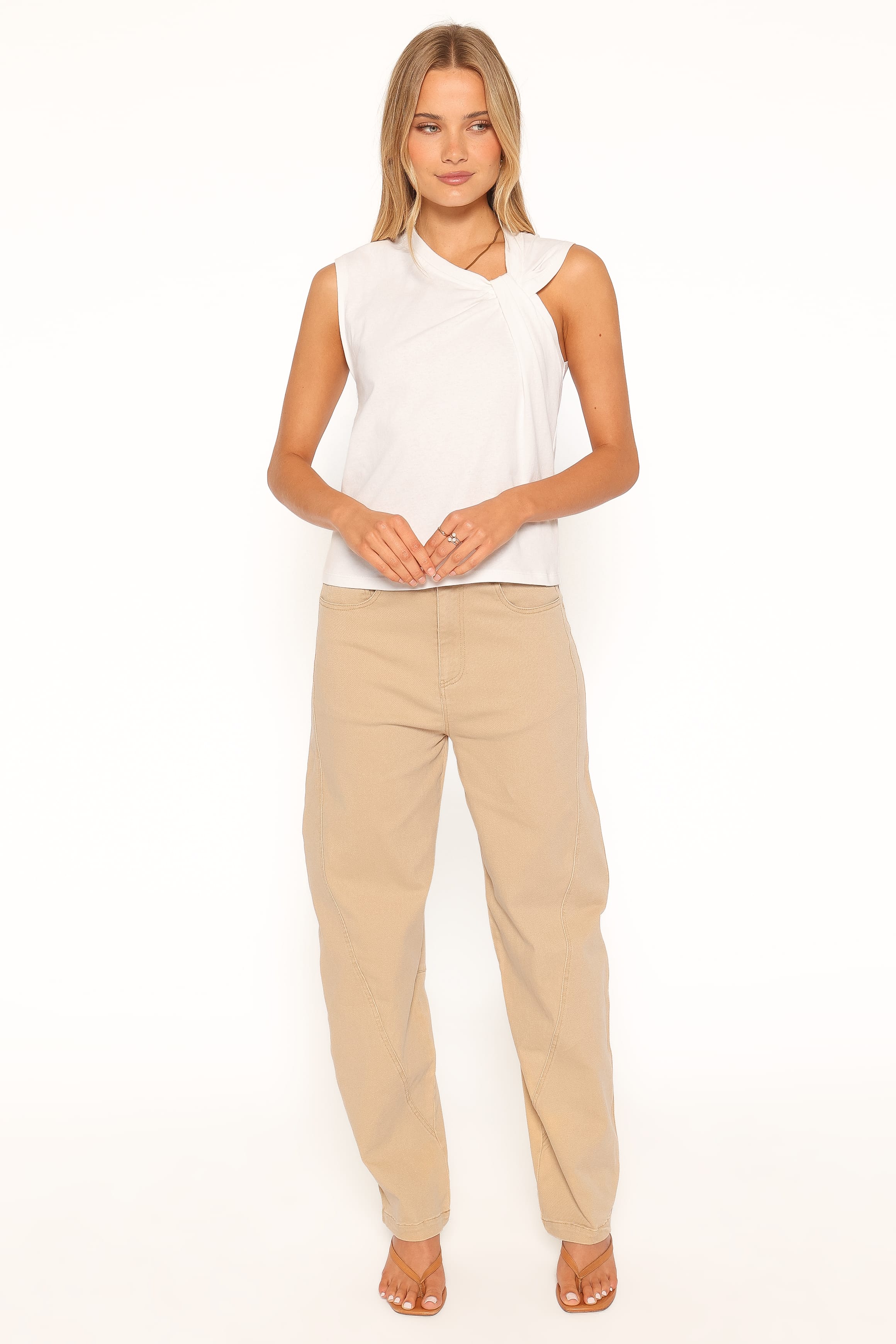 BOTTOMS Amity Barrel Leg Denim Jeans - Mushroom